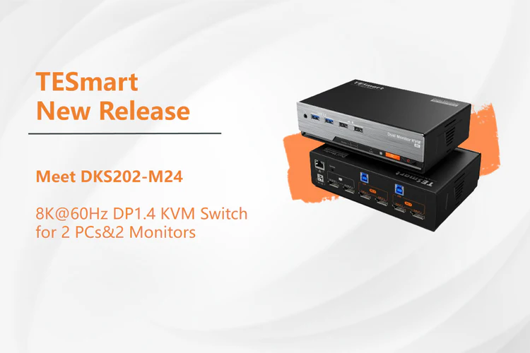 TESmart stellt neuen DP 1.4 Dual 8K@60Hz KVM Switch Gaming Dock für 2 PCs und 2 Monitore vor, um professionelle und Gaming-Workflows zu optimieren