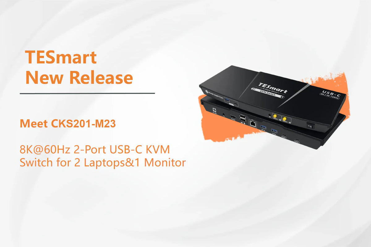 TESmart stellt neuen 2-Port 8K@60Hz USB-C KVM Switch Gaming Dock für 2 Laptops und 1 Monitor vor, um Produktivität zu steigern und Multitasking-Fähigkeiten zu verbessern