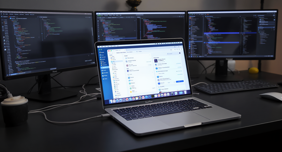 So schließen Sie mehrere Monitore an ein MacBook an