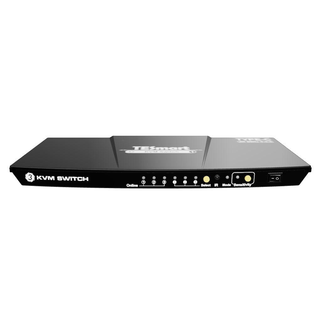 3 Port USB-C KVM Switch 4K60Hz mit USB Hub und Audio Port