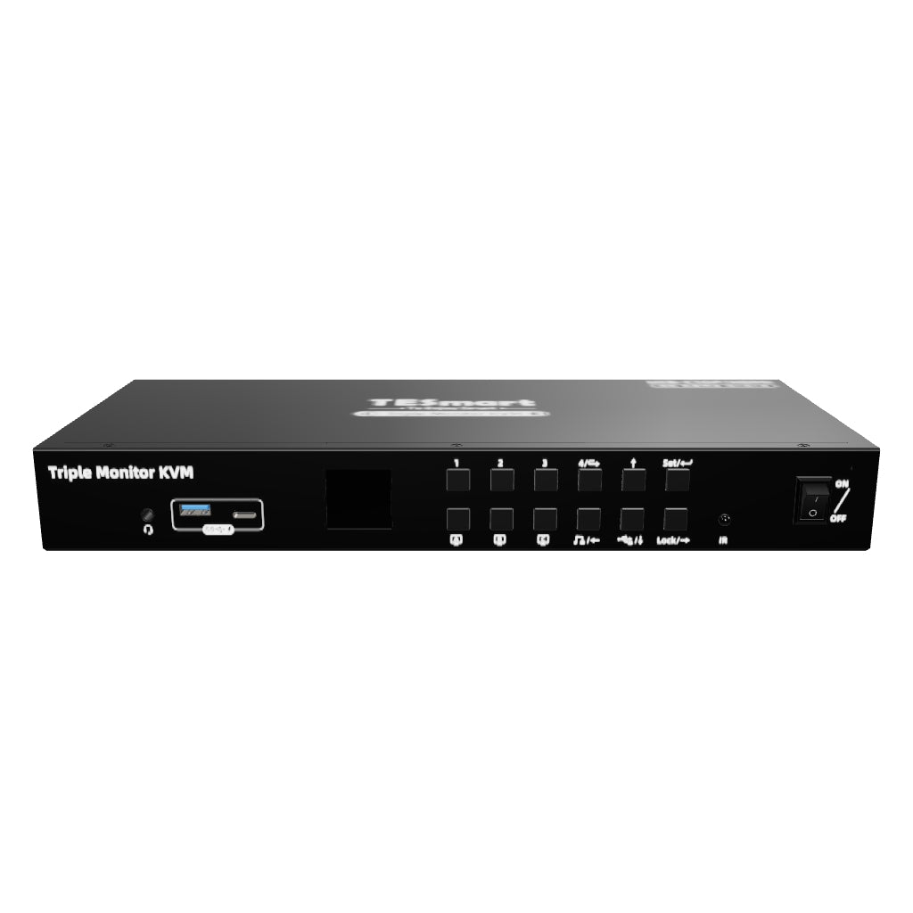 Drei Monitor MST KVM-Dockingstation-Kit - 4K60Hz, EDID für 1 Laptop & 3 PCs