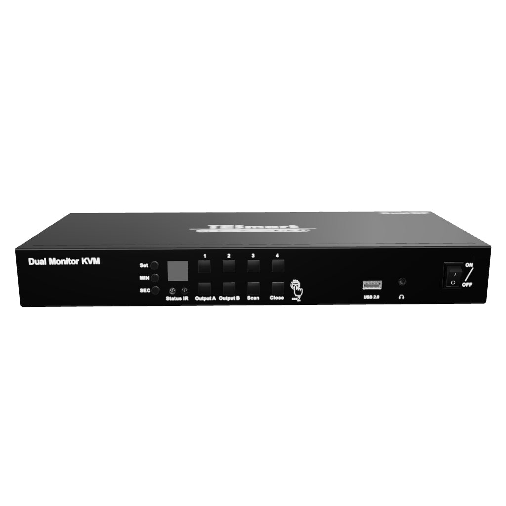 4-Port Dual-Monitor KVM-Switch-Kit DP 4K60Hz mit EDID