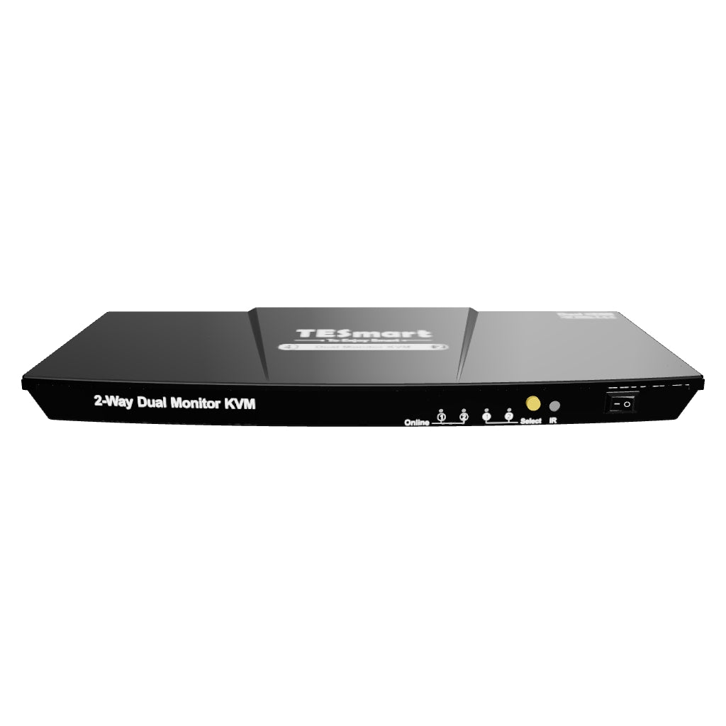 Conmutador KVM de 2 puertos para monitor dual HDMI 4K60Hz con concentrador USB