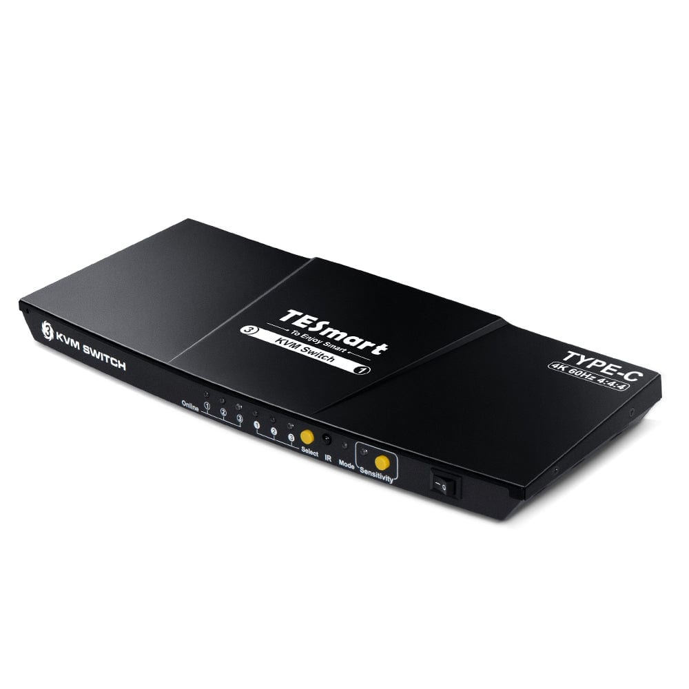 TESmart CKS301-E23-EUBK KVM Switch 3 Port USB-C KVM Switch 4K60Hz mit USB Hub und Audio Port 10659135226396 USB-C KVM Switch 3 Port 4K60Hz mit EDID,USB Hub TESmart EU Plug