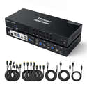 Commutateur KVM 2 PC 3 écrans - Support 8K60Hz HDMI+DisplayPort, 4 Ports USB 3.0, Modes Copie/extension - 5