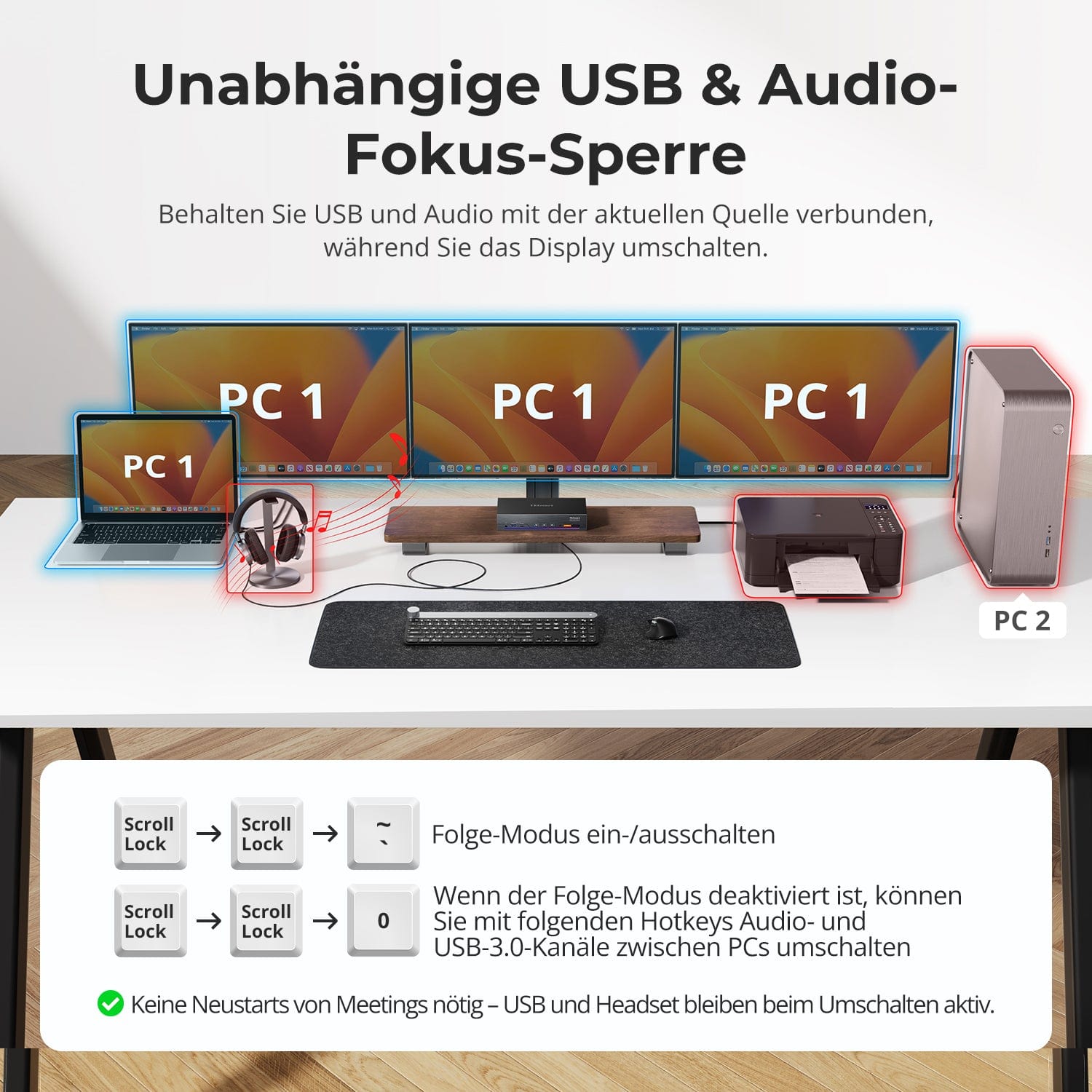 TESmart.DE HDC203-PM24-EUBK Triple 4K60Hz DisplayLink® Hybrid KVM Dockingstation – USB-C mit EDID & 100W PD für 2 PCs (Mac & Desktop) 10652805092246 Triple 4K60Hz DisplayLink® Hybrid KVM Dockingstation – USB-C mit EDID & 100W PD für 2 PCs (Mac & Desktop)