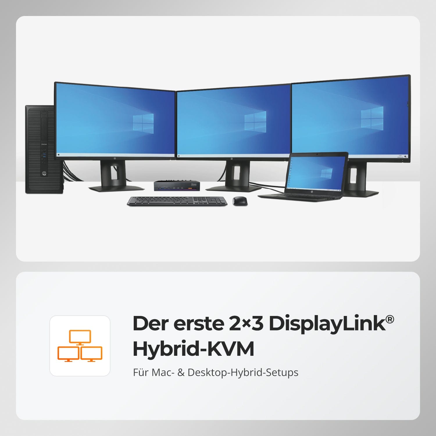TESmart.DE HDC203-PM24-EUBK Triple 4K60Hz DisplayLink® Hybrid KVM Dockingstation – USB-C mit EDID & 100W PD für 2 PCs (Mac & Desktop) 10652805092246 Triple 4K60Hz DisplayLink® Hybrid KVM Dockingstation – USB-C mit EDID & 100W PD für 2 PCs (Mac & Desktop)