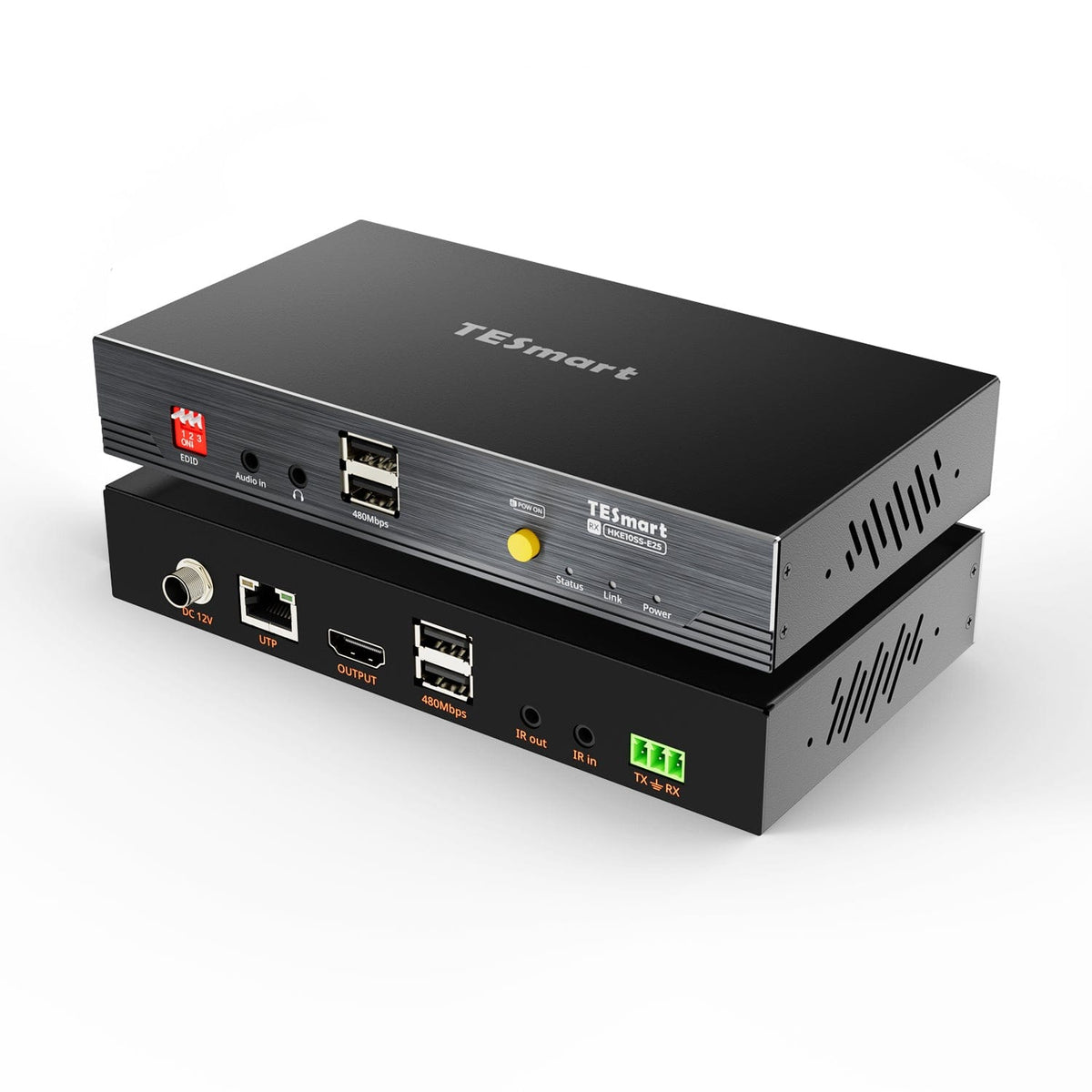 TESmart.DE HKE10SS-E25-EUBK 100M 4K30 HDMI Extender mit PoE & bidirektionaler IR-Übertragung über CAT5e/6-Kabel 10617230232353 100M 4K30 HDMI Extender mit PoE & bidirektionaler IR-Übertragung über CAT5e/6-Kabel