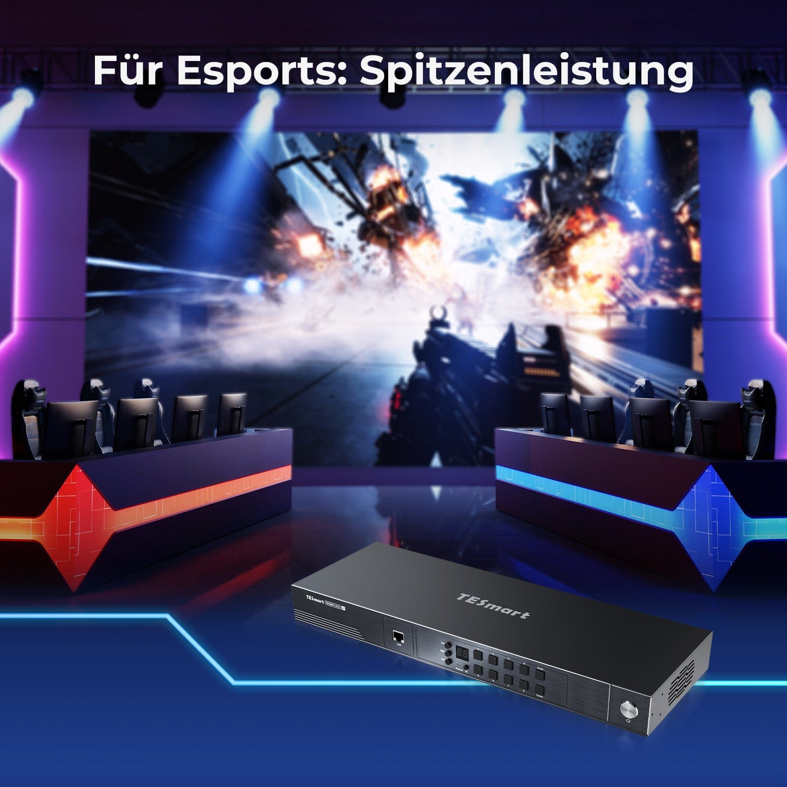 TESmart.DE HKS801-M24-EUBK HDMI 2.1 8K60Hz 8x1 KVM-Switch für 8 PCs und 1 Monitor, mit ADI-Chip, EDID-Emulator, VRR, FVA, ALLM, 48 Gbps und Dynamic HDR 10652805091980 HDMI 2.1 8K60Hz 8x1 KVM-Switch für 8 PCs und 1 Monitor, mit ADI-Chip, EDID, VRR, FVA, ALLM, HDR
