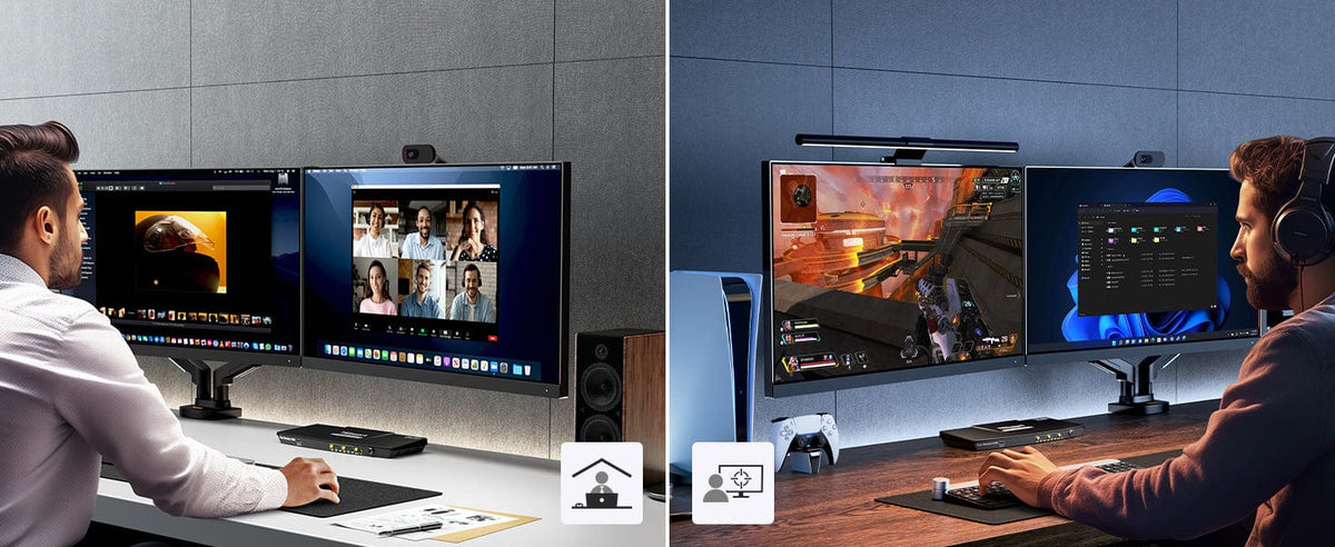 TESmart.DE P‑Serie Dual‑Monitor KVM‑Switch (HDMI/DisplayPort, 4K@60 Hz) für 2 PCs P‑Serie Dual‑Monitor KVM‑Switch (HDMI/DisplayPort, 4K@60 Hz) für 2 PCs