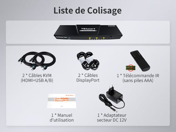 TESmart.DE P‑Serie Dual‑Monitor KVM‑Switch (HDMI/DisplayPort, 4K@60 Hz) für 2 PCs P‑Serie Dual‑Monitor KVM‑Switch (HDMI/DisplayPort, 4K@60 Hz) für 2 PCs