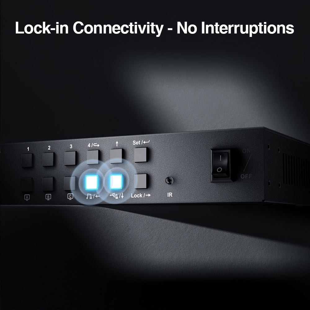 TESmart Drei Monitor KVM Switcher 4 Port Drei-Monitor-KVM-Switch HDMI 4K@60Hz mit USB Hub Triple Monitor KVM Switch 4 Port HDMI 4K mit USB Hub-TESmart