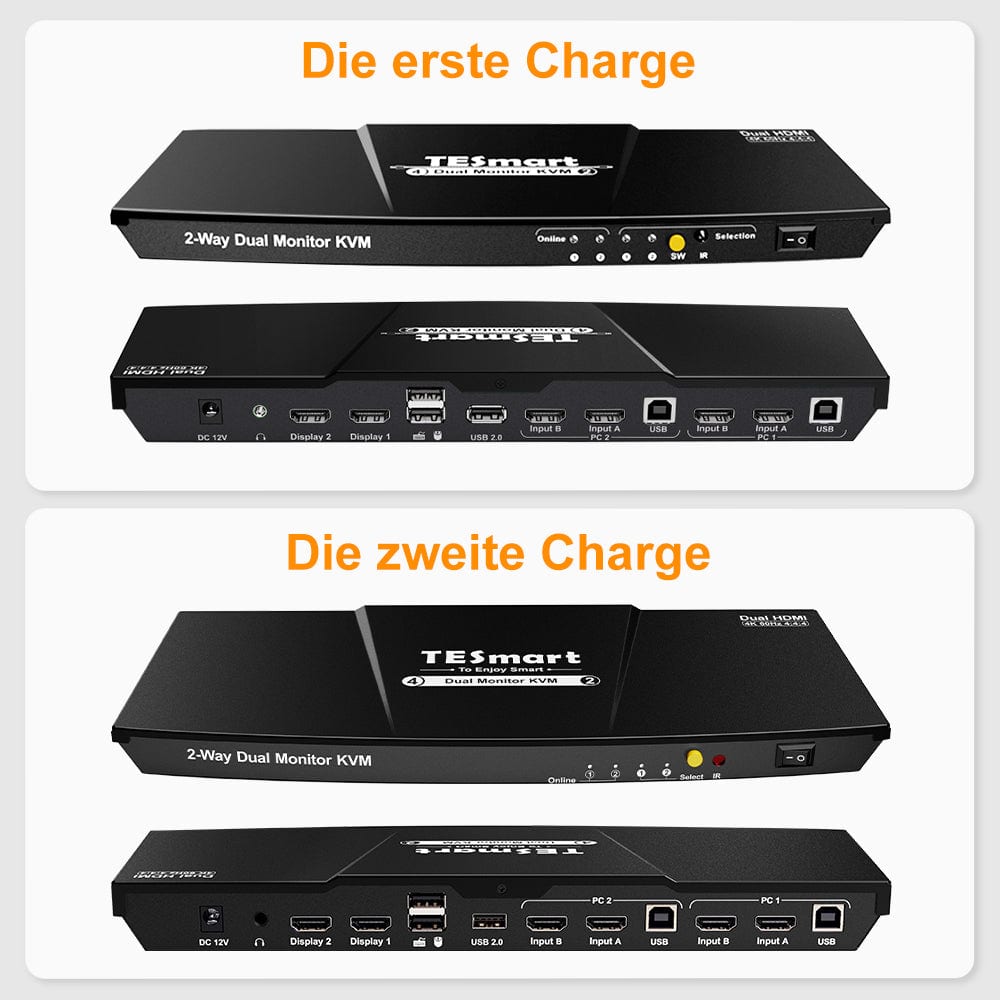 TESmart Dual Monitor KVM Switch 2 Port Dual Monitor KVM Switch HDMI 4K60Hz mit USB Hub 2 Port Dual Monitor KVM Switch HDMI 4K60Hz mit USB Hub TESmart