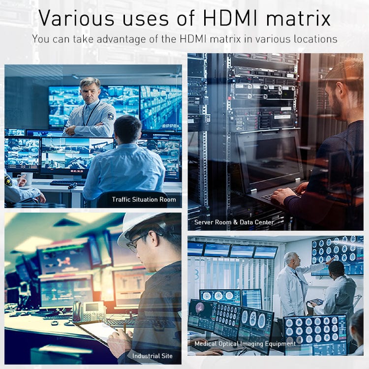 TESmart HDMI Matrix TESmart HDMI-Matrix 16-Port 4K@30Hz unterstützt HDCP1.4, mit EDID 16X16 HDMI Matrix switch 4K,HDCP HDR RS232/LAN steuern TESmart