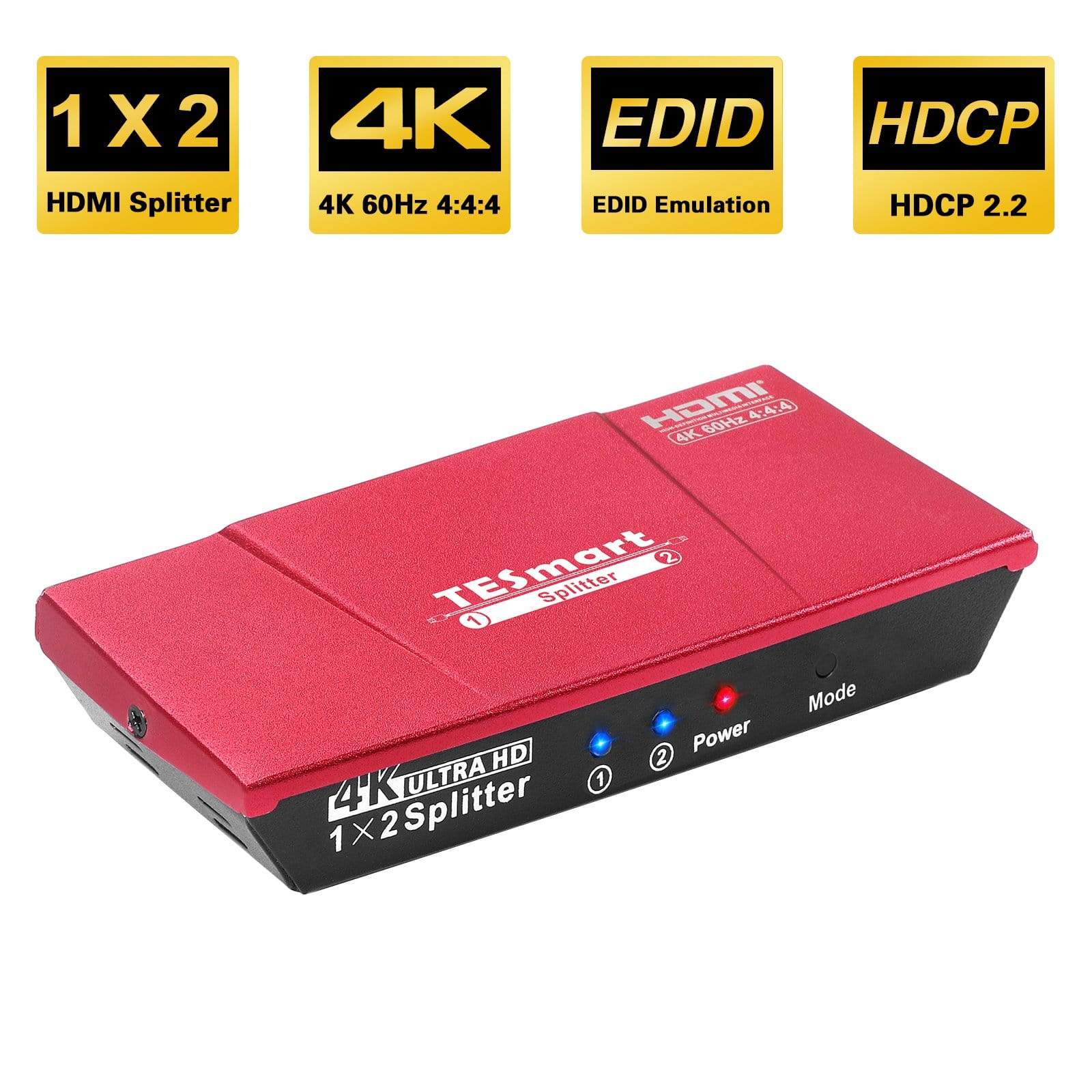 TESmart HDMI Splitter 2/4/8/ Ports HDMI Splitter 4K 60Hz mit HDR für DVD Player TV Box HDMI Splitter 2/4/8/16 Port Unterstützung 4K 60Hz HDR HDCP 2.2-TESmart