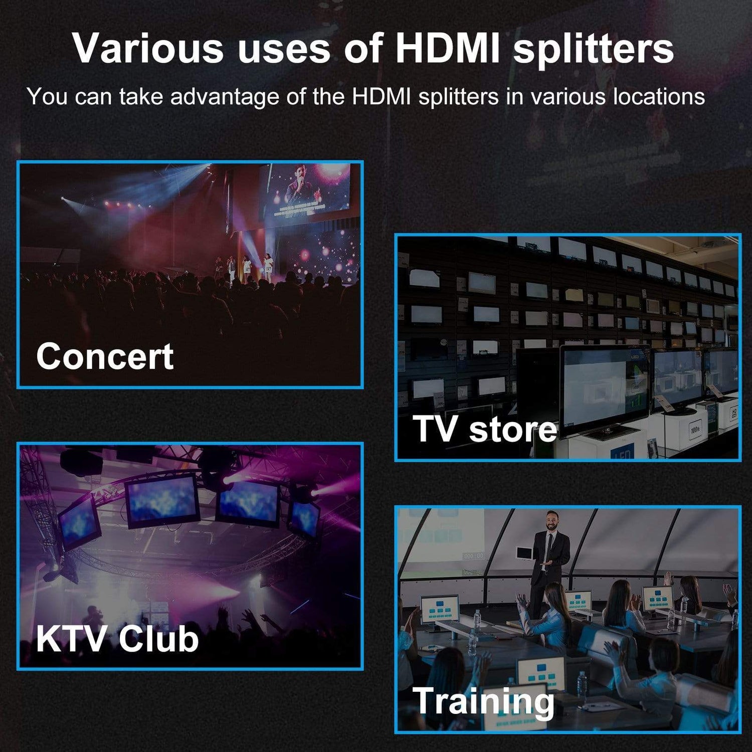 TESmart HDMI Splitter 2x8 HDMI Splitter 4K 60Hz für DVD Player TV Box HDMI Splitter  2 in 8 out Unterstützung  4K 60Hz HDR HDCP 2.2 -TESmart