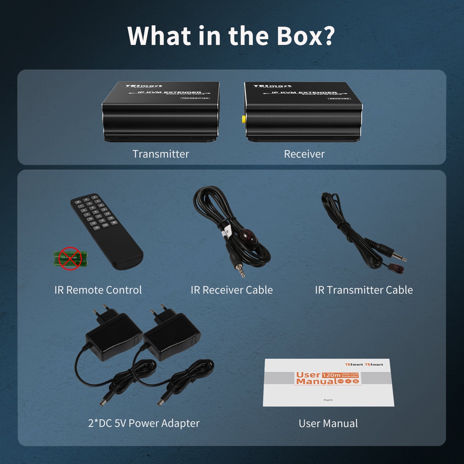 TESmart HDMI/VGA/USB Extender 120M HDMI Extender KVM 1080P60Hz über CAT5/6 Kabel 393ft HDMI KVM Extender viel zu viel über LAN CAT5e/6 -TESmart