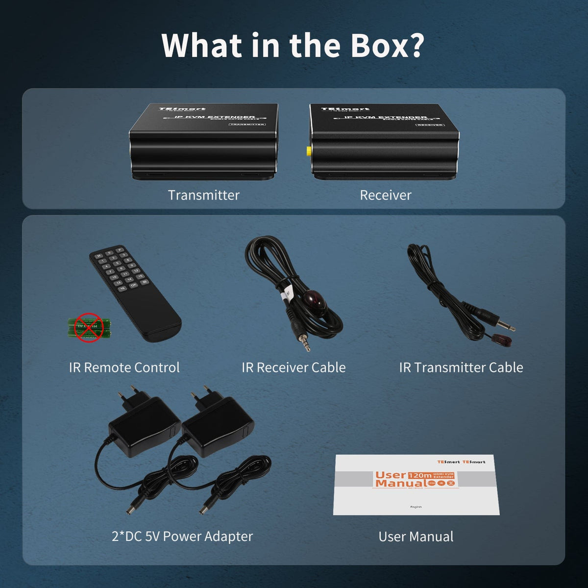 TESmart HDMI/VGA/USB Extender 120M HDMI Extender KVM 1080P60Hz über CAT5/6 Kabel 393ft HDMI KVM Extender viel zu viel über LAN CAT5e/6 -TESmart