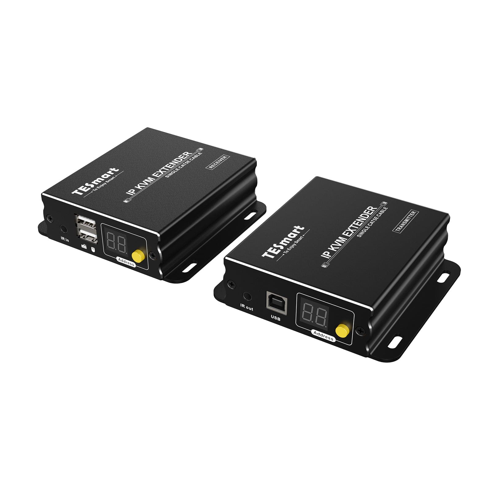 TESmart HDMI/VGA/USB Extender 120M HDMI Extender KVM 1080P60Hz über CAT5/6 Kabel 393ft HDMI KVM Extender viel zu viel über LAN CAT5e/6 -TESmart