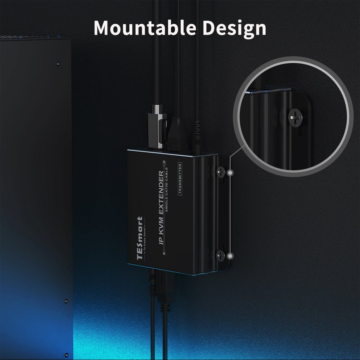 TESmart HDMI/VGA/USB Extender 120M HDMI Extender KVM 1080P60Hz über CAT5/6 Kabel 393ft HDMI KVM Extender viel zu viel über LAN CAT5e/6 -TESmart