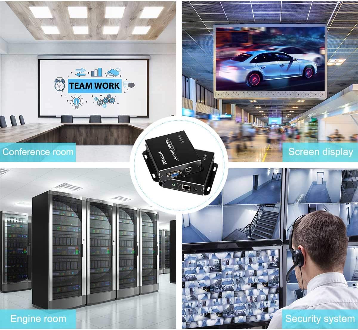 TESmart HDMI/VGA/USB Extender 300M/984ft 1080P@60Hz VGA KVM Extender (Sender + Empfänger) VGA KVM Extender 984ft über LAN Unterstüzung Tastatur,Maus -TESmart