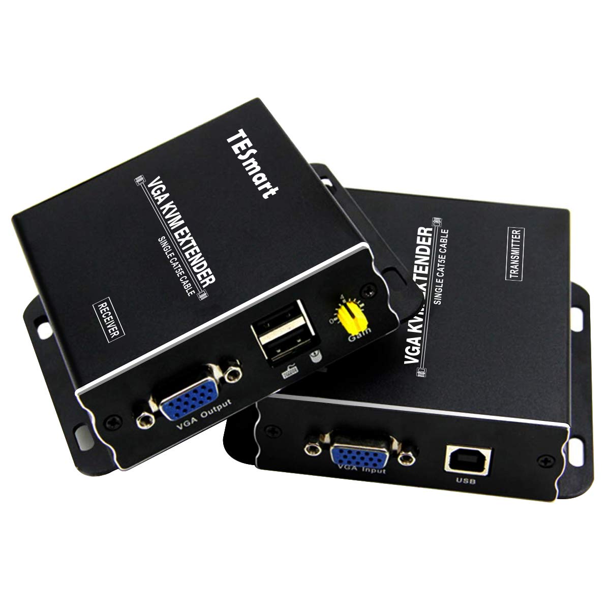 TESmart HDMI/VGA/USB Extender 300M/984ft 1080P@60Hz VGA KVM Extender (Sender + Empfänger) VGA KVM Extender 984ft über LAN Unterstüzung Tastatur,Maus -TESmart