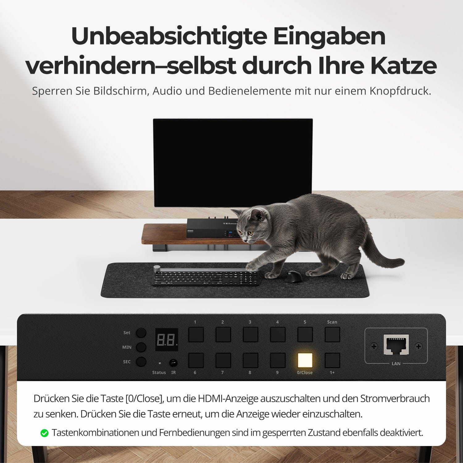 TESmart HKS1601-P23-EUBK KVM Switch Verbesserter 16-Port HDMI KVM Switch mit USB 3.0 (5Gbps), 4K60Hz und RS232/LAN-Steuerung 10652805090891 16-Port HDMI KVM-Switch, 4K60Hz, USB 3.0, EDID & RS232/LAN | TESmart Updated / EU Plug