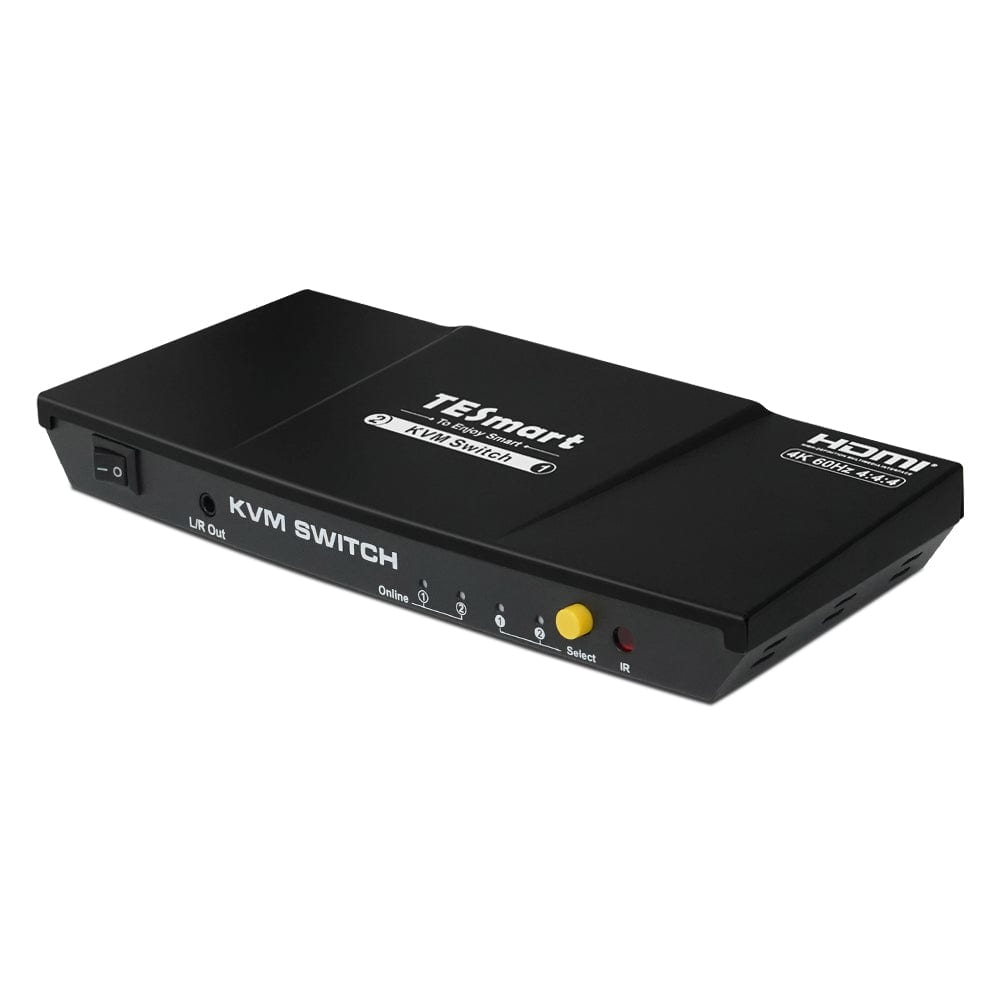 TESmart HKS201-E23-EUBK KVM Switch 2 Port HDMI KVM Switch 4K60Hz Maus Nahtlose Umschaltung 10659135226723 HDMI KVM Switch 4K HDR verbinden 2 pc teilen sich USB,Audio TESmart EU Plug / Black / 4K60Hz (HKS0201A2U)