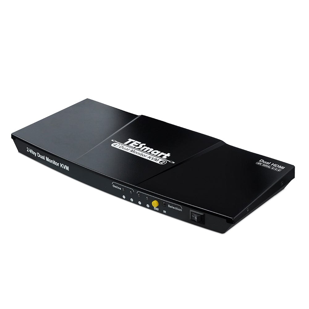 TESmart HKS202-E23-EUBK Dual Monitor KVM Switch 2 Port Dual Monitor KVM Switch HDMI 4K60Hz mit USB Hub 10659135226969 2 Port Dual Monitor KVM Switch HDMI 4K60Hz mit USB Hub TESmart  EU Plug / Black