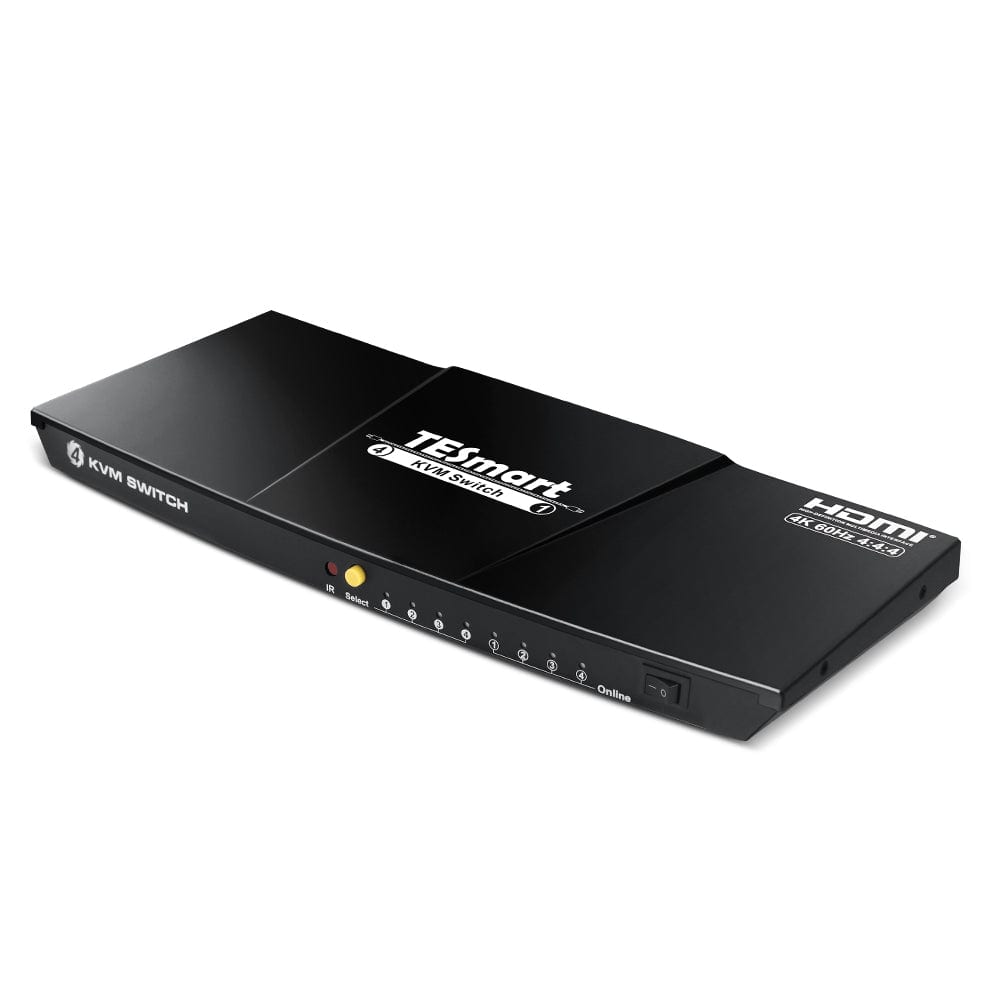 TESmart HKS401-E23-EUBK KVM Switch 4 Port HDMI KVM Switch 4K60Hz Maus Nahtlose Umschaltung 10659135226846 HDMI KVM Switch 4 Port 4K60Hz mit EDID,USB hub TESmart EU Plug / Black / 4K60Hz Version mit Passthrough (HKS0401A2U)