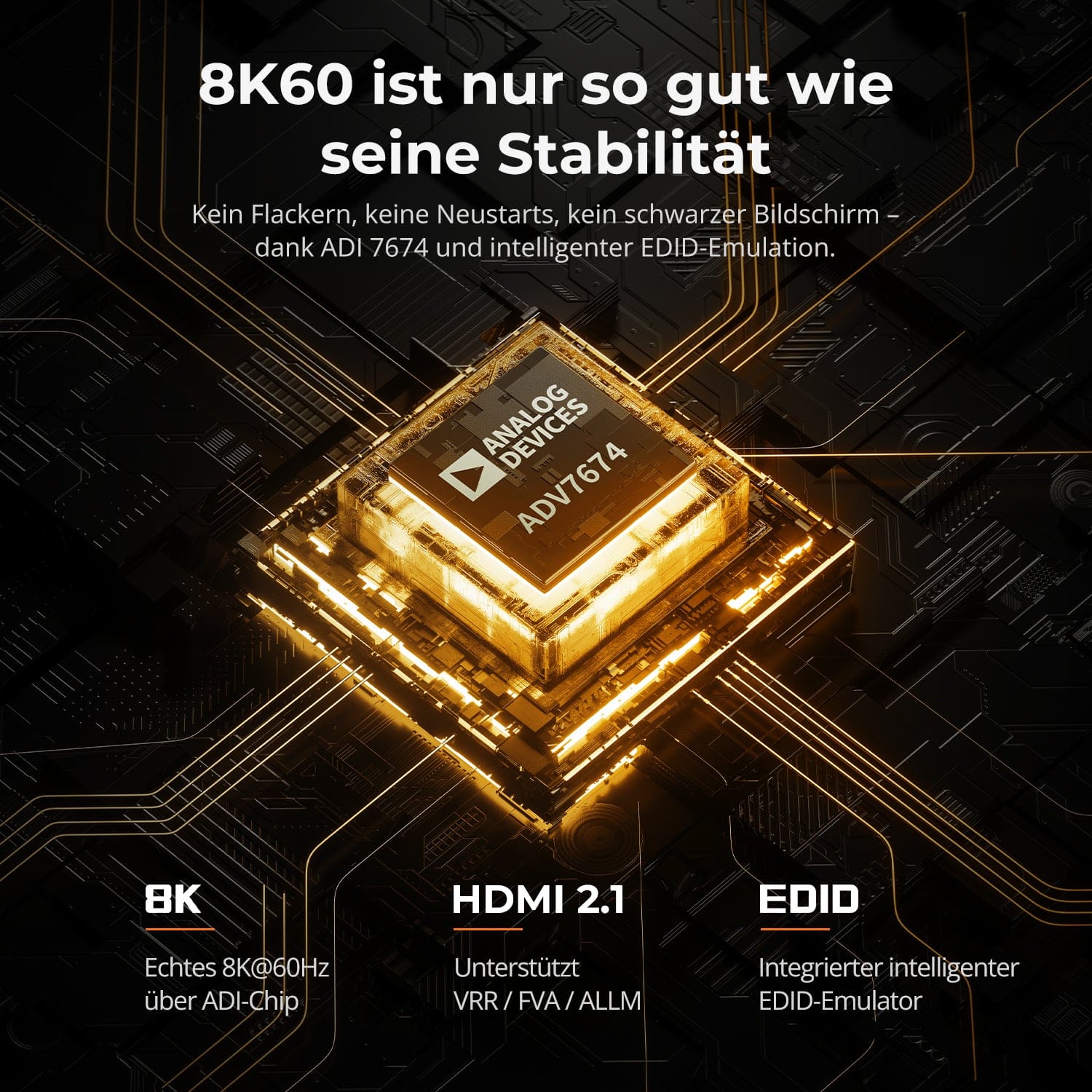 TESmart HKS401-M23-EUBK KVM Switch 4-Port 8K60 HDMI 2.1 KVM Switch mit ADI-Chip, EDID, 4K144Hz für Gaming, 4 PCs, 1 Monitor 10652805090563 4-Port HDMI 2.1 8K60 KVM-Switch für Gaming & Editing | TESmart EU Plug