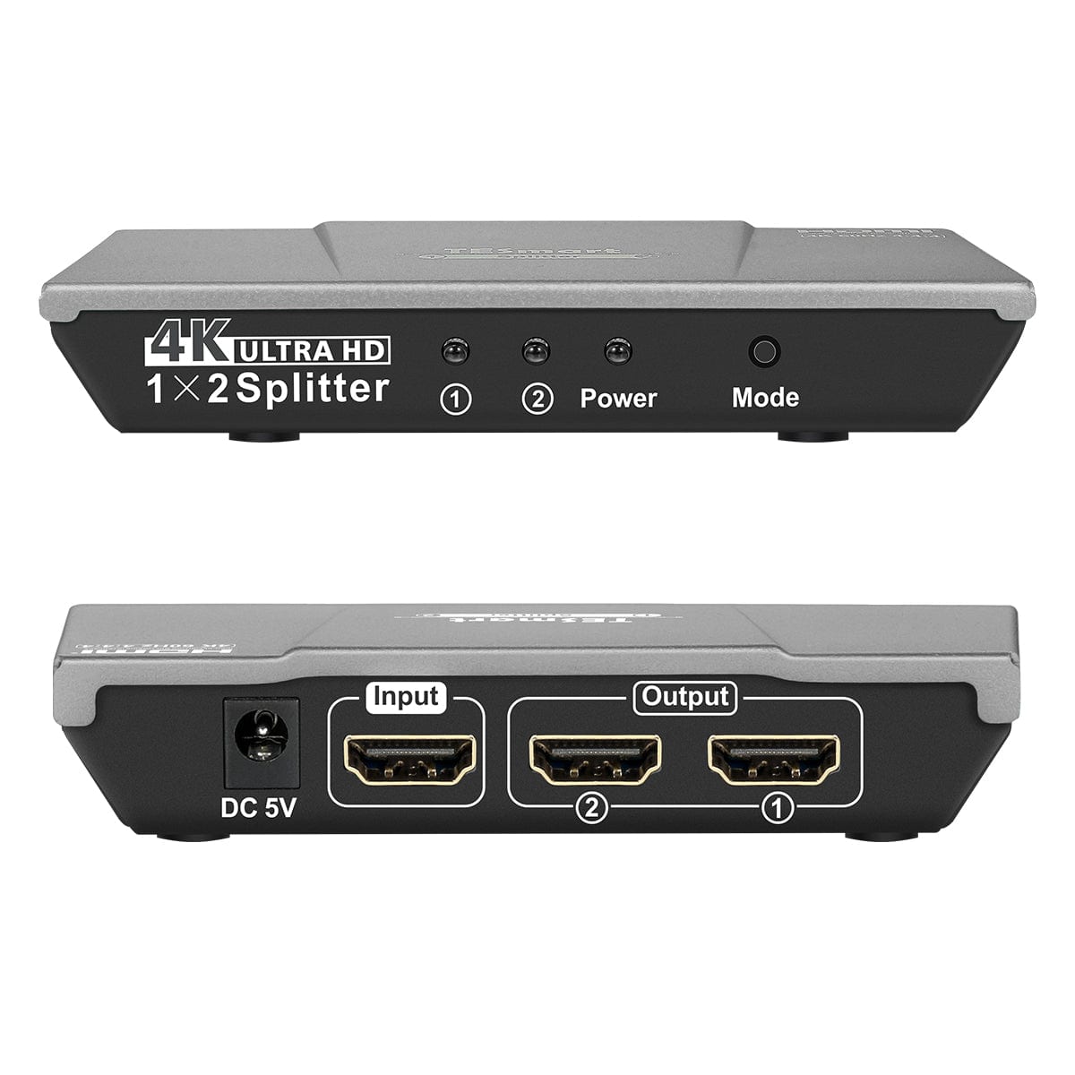 TESmart HSP0102A1U-EUGY HDMI Splitter 2/4/8/ Ports HDMI Splitter 4K 60Hz mit HDR für DVD Player TV Box HDMI Splitter 2/4/8/16 Port Unterstützung  4K 60Hz HDR HDCP 2.2-TESmart EU Plug / Grey / 2 Ports