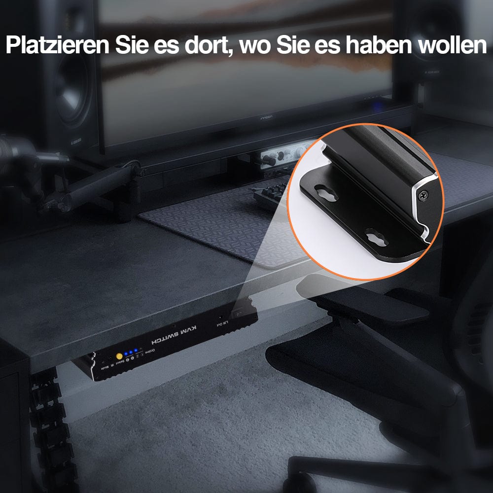 TESmart KVM Switch 2 Port HDMI KVM Switch 4K60Hz mit USB Hub und Audio Out HDMI KVM Switch 2 Port 4K60Hz mit EDID,USB Hub,L/R Audio TESmart
