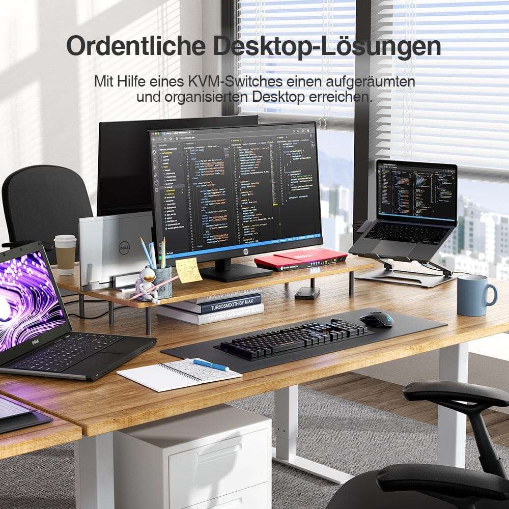 TESmart KVM Switch 3 Port USB-C KVM Switch 4K60Hz mit USB Hub und Audio Port USB-C KVM Switch 3 Port 4K60Hz mit EDID,USB Hub TESmart