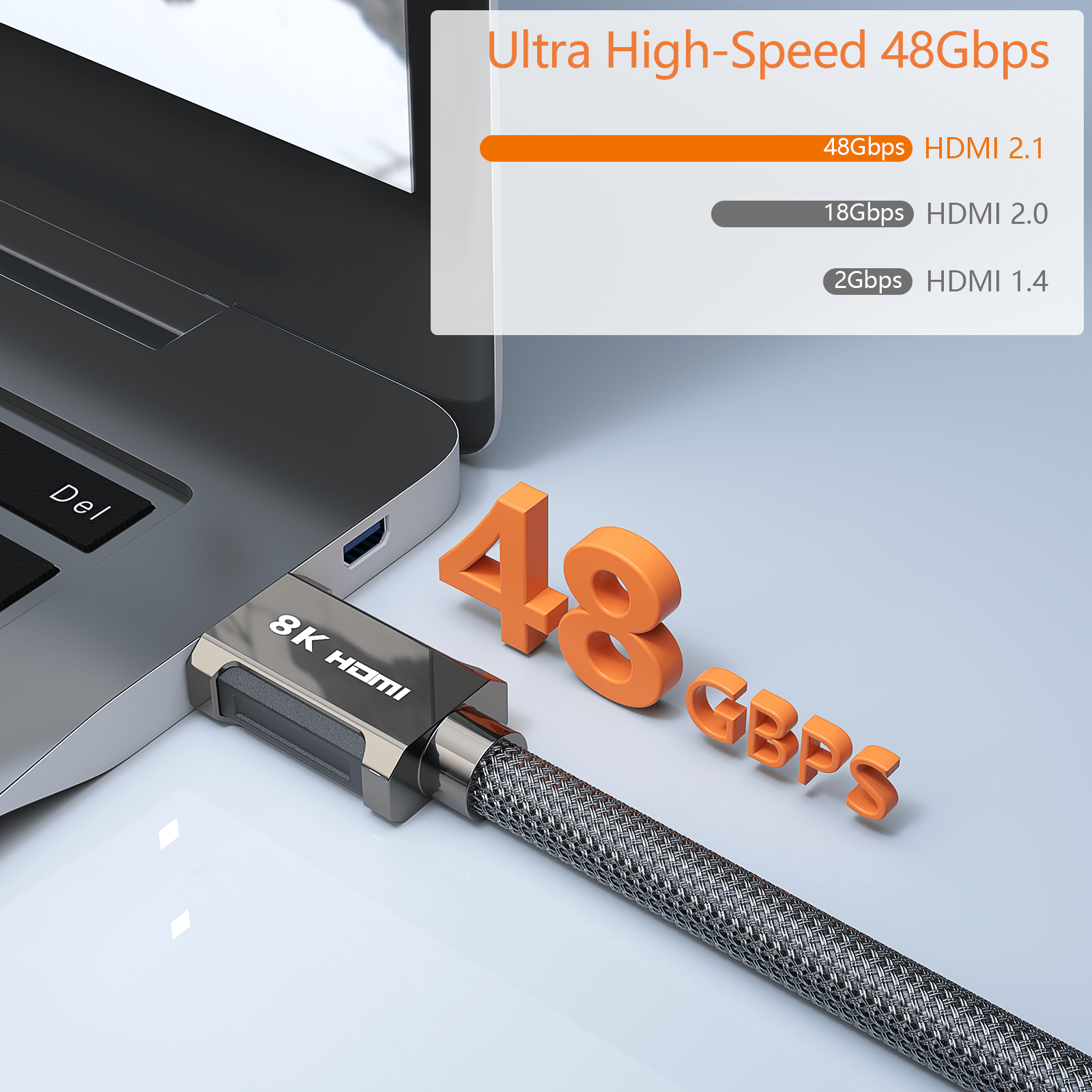 TESmart TESmart Accessoriess TESmart 8K@60Hz HDMI 2.1 Kabel, 48Gbps, 4K@120Hz / 2K@240Hz HDMI 2.1 8K Kabel Unterstüzung y HDR, Dolby Vision, 3D, ARC -TESmart