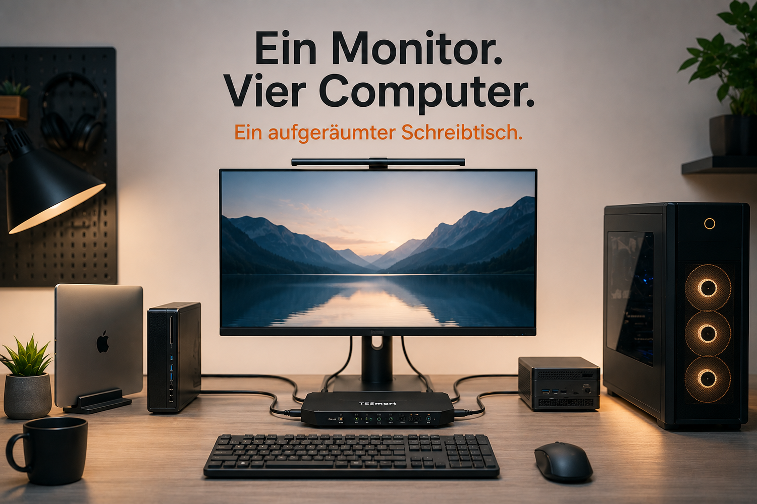 Ein Monitor, vier Computer: Sauber zwischen Arbeit, Gaming und Kreativ-PCs wechseln
