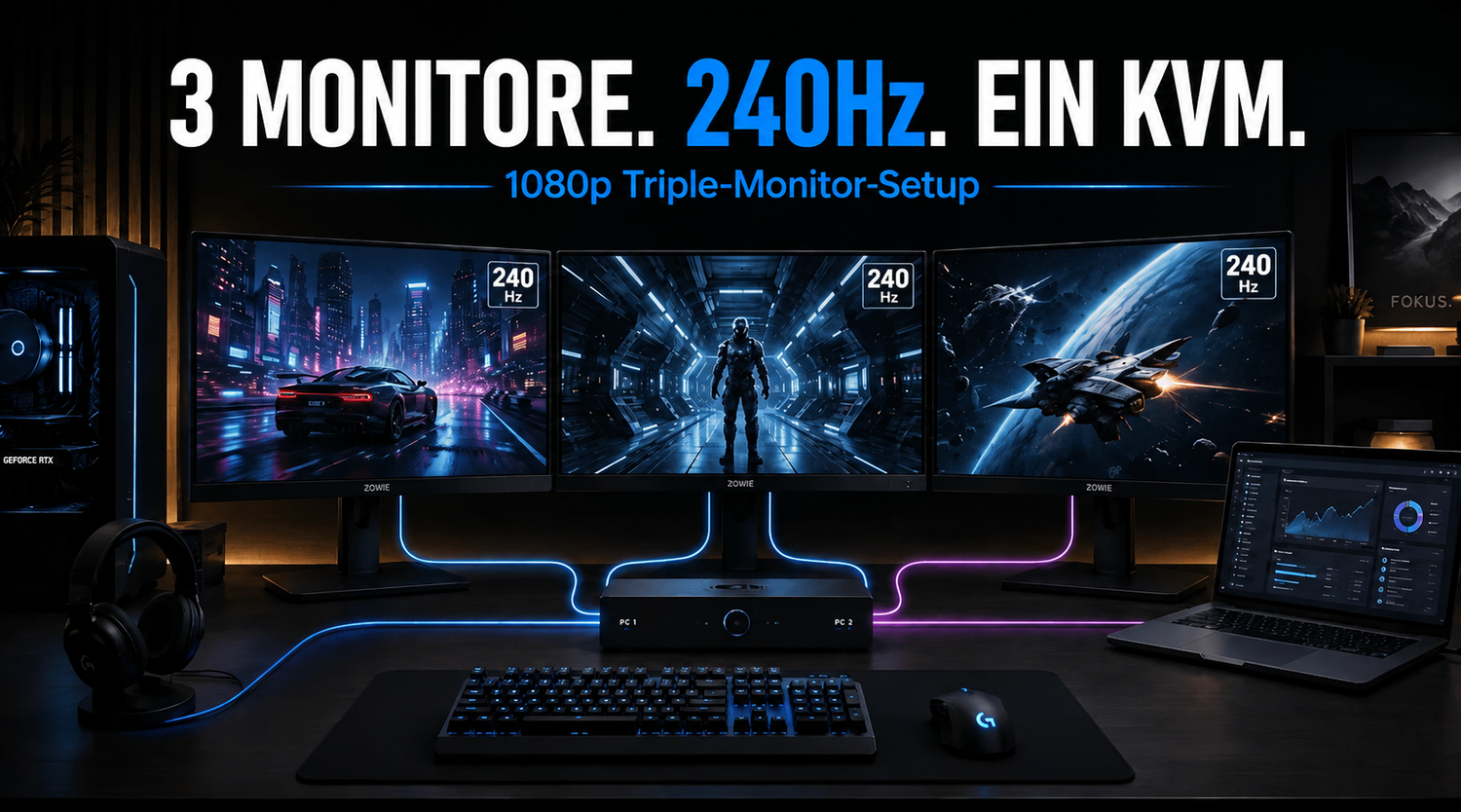 Kann ein KVM-Switch drei 1080p-240Hz-Monitore unterstützen? Das müssen Sie vor dem Kauf prüfen