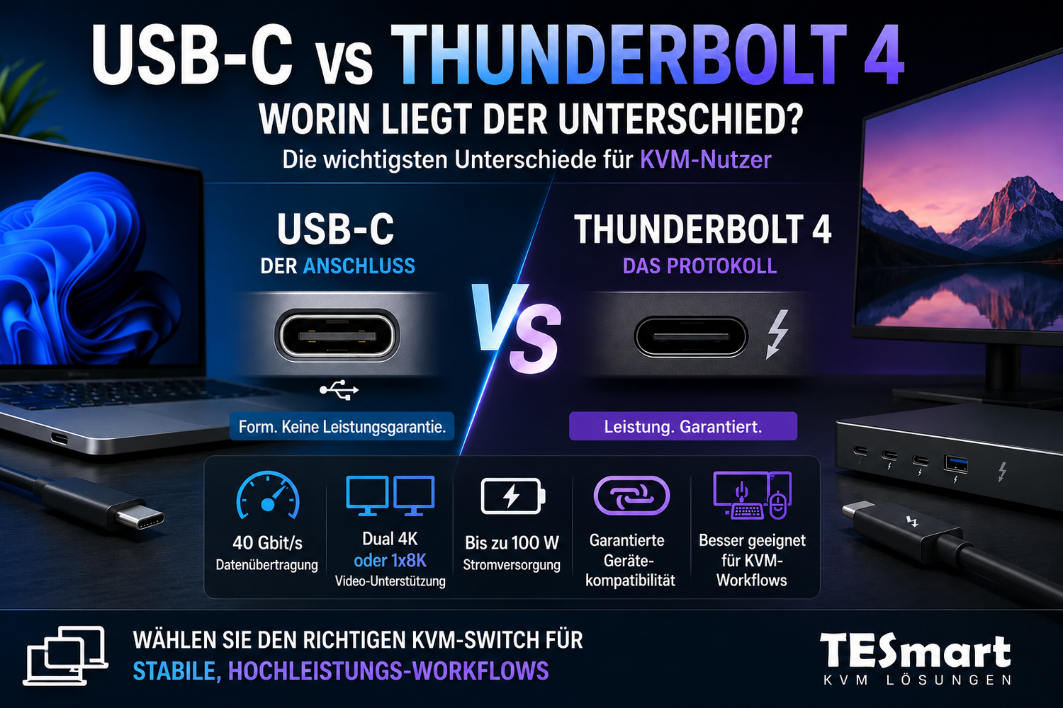 USB-C vs. Thunderbolt 4: Worin liegt der Unterschied?