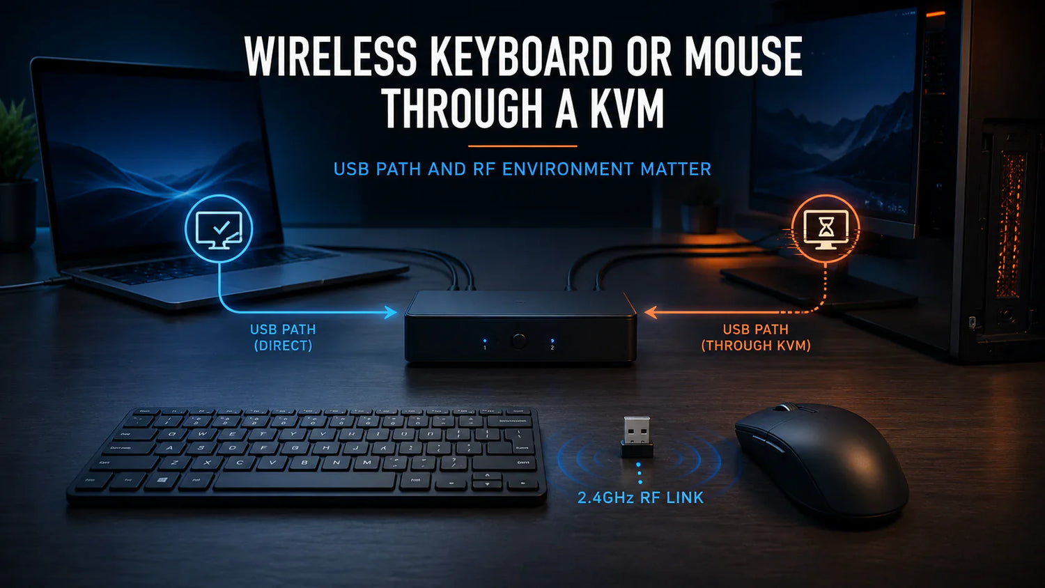 Kabellose Maus mit KVM-Switch: Ursachen für Verzögerungen durch USB, HID und Funkstörungen