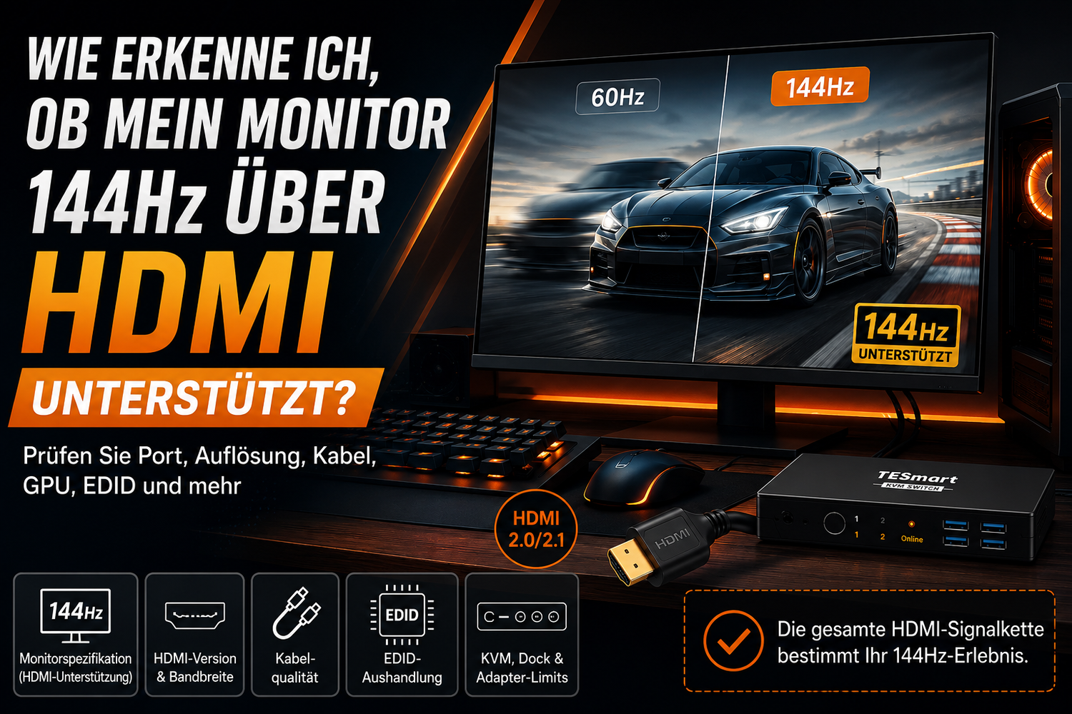 Unterstützt mein Monitor 144Hz über HDMI? So prüfen Sie die komplette Signalkette