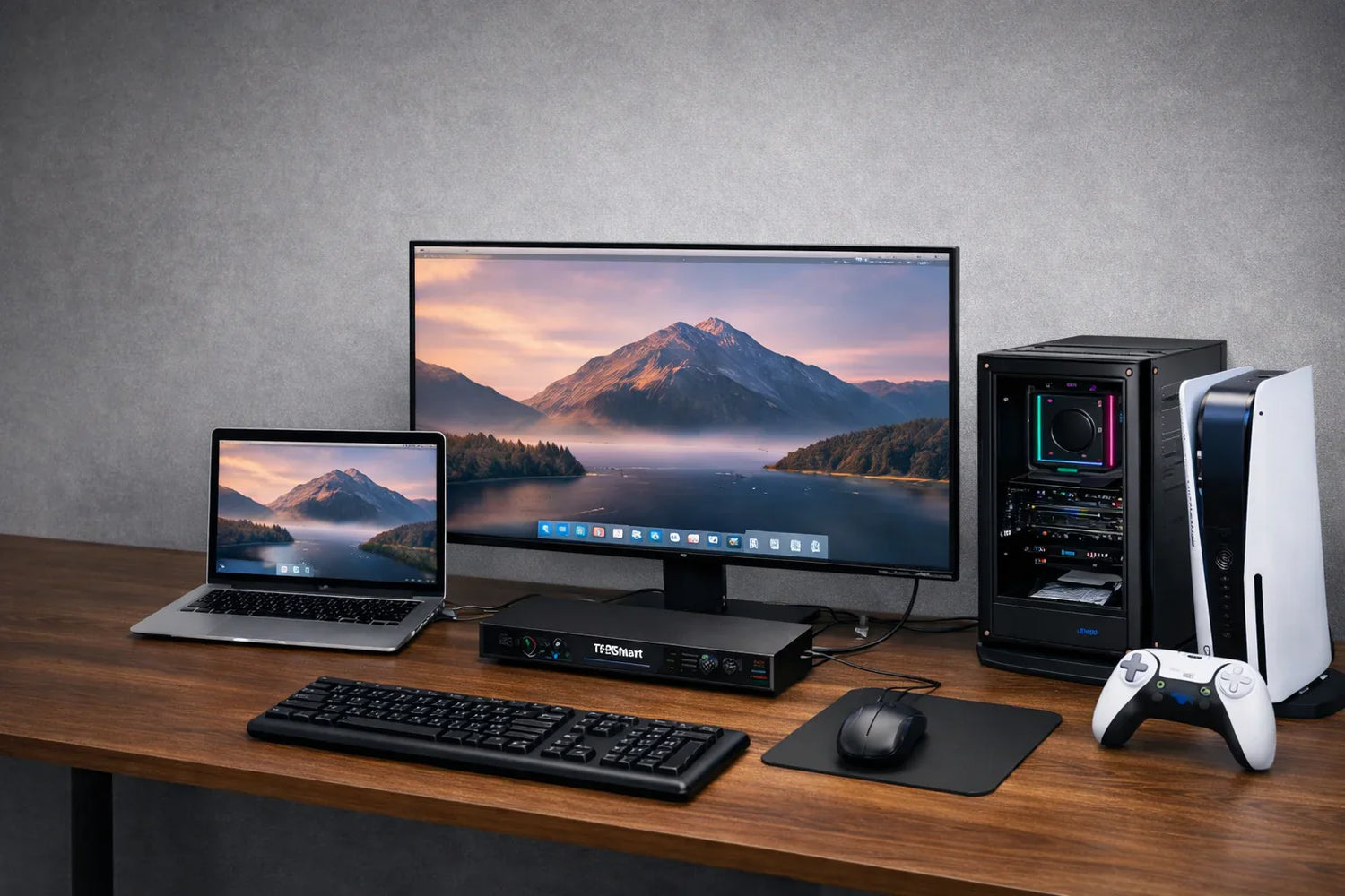Wie der THK401-X4 perfekt in echte MacBook- und Desktop-Workspaces passt