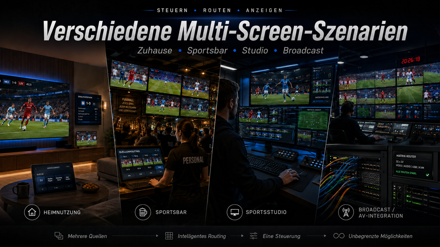 Sportsbar & Pub Streaming Setup 2026: Warum eine TESmart HDMI-Matrix für mehrere TVs unverzichtbar ist