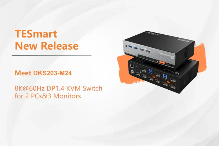 TESmart stellt neuen DP 1.4 Triple 8K@60Hz KVM Switch Gaming Dock für 2 PCs und 3 Monitore vor, um Effizienz und Gaming-Performance zu steigern