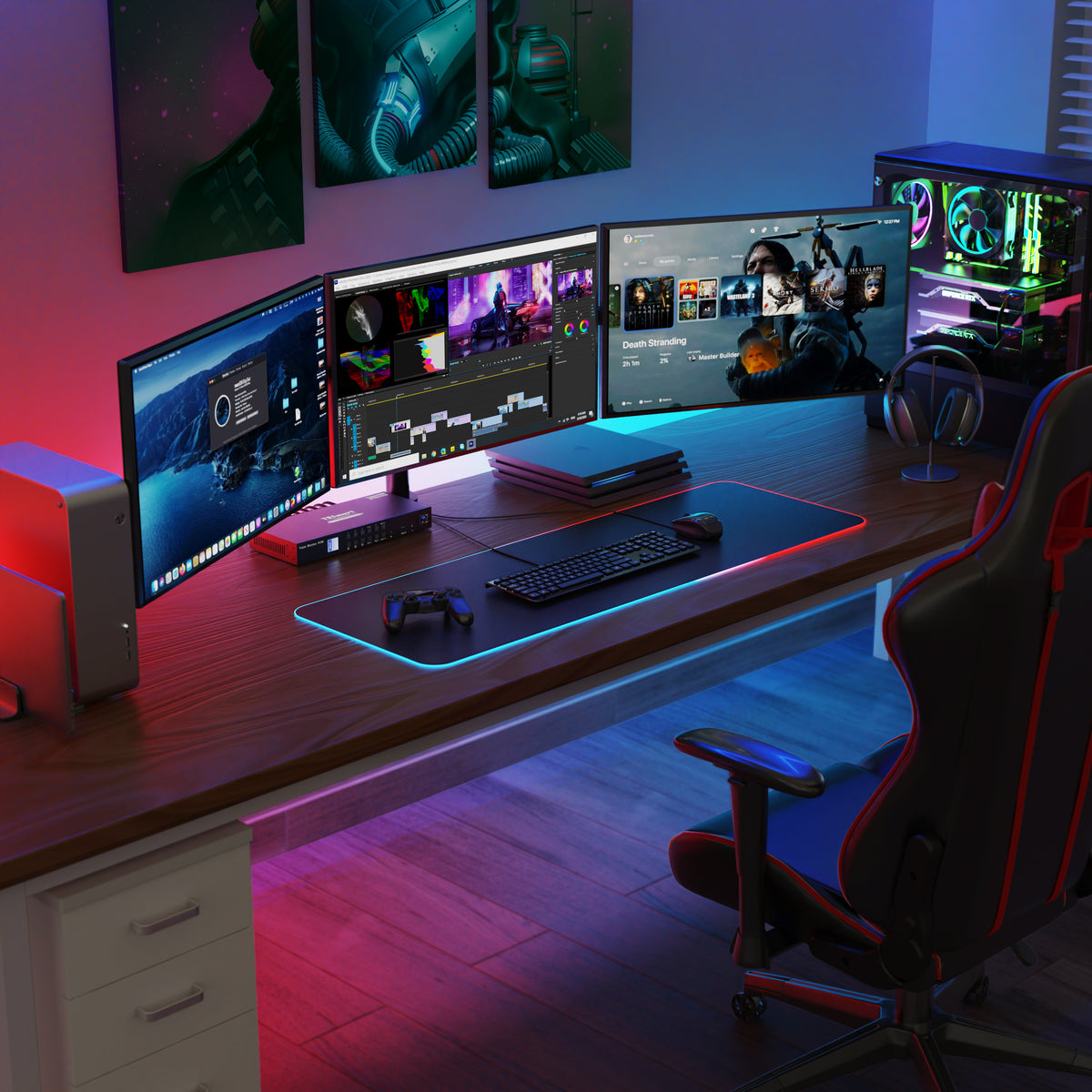 Drei Monitor KVM ist ein Switch zum Anschluss von maximal 3 Monitoren an Pcs
