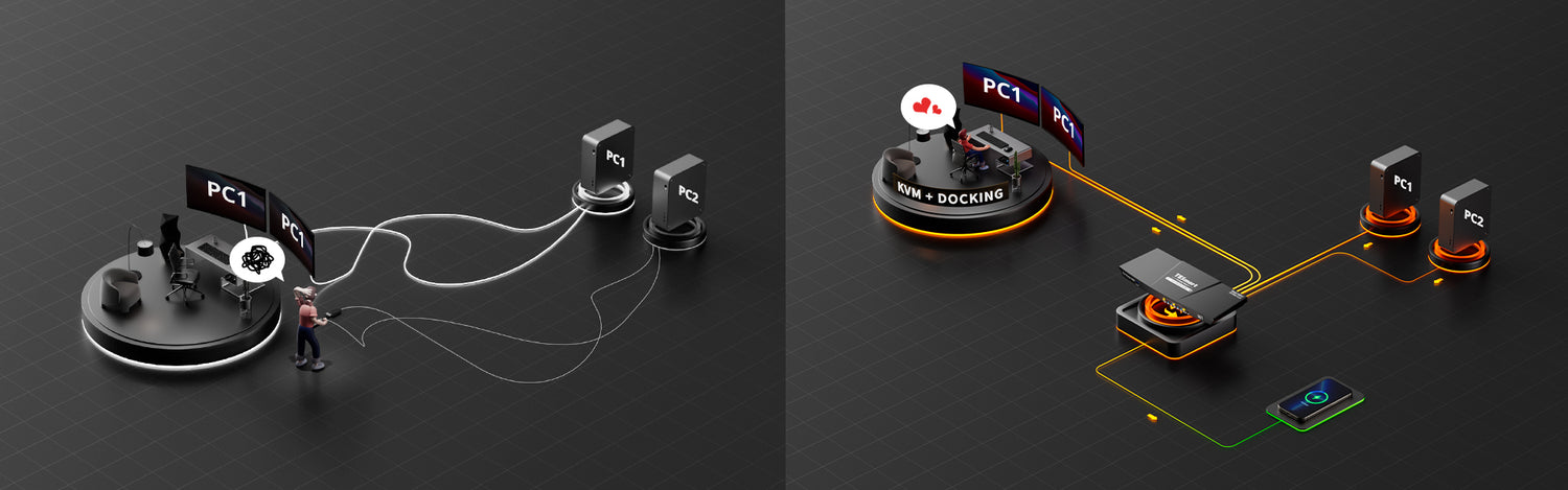 For 2 PCs &amp; 2 Monitors