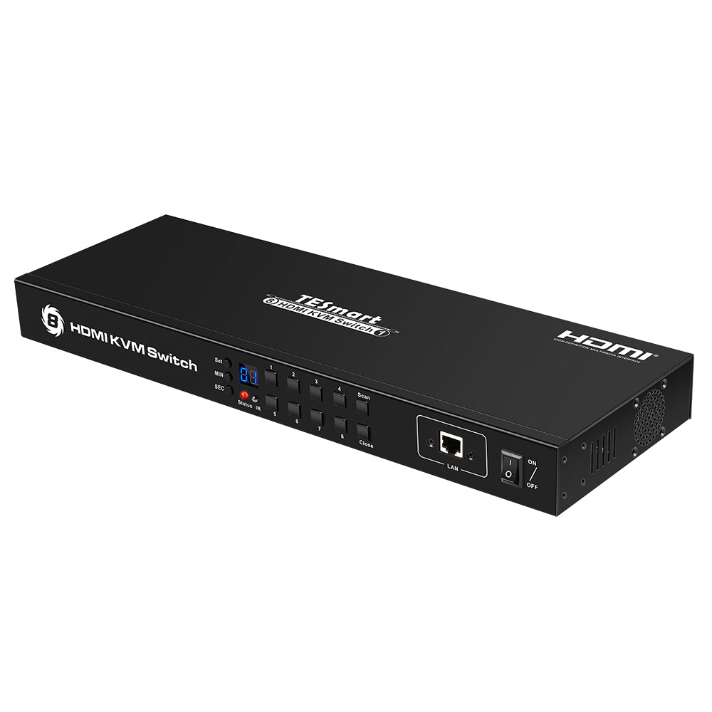 Switch KVM HDMI à 8 ports 4K30Hz avec prise en charge de RS232 / LAN