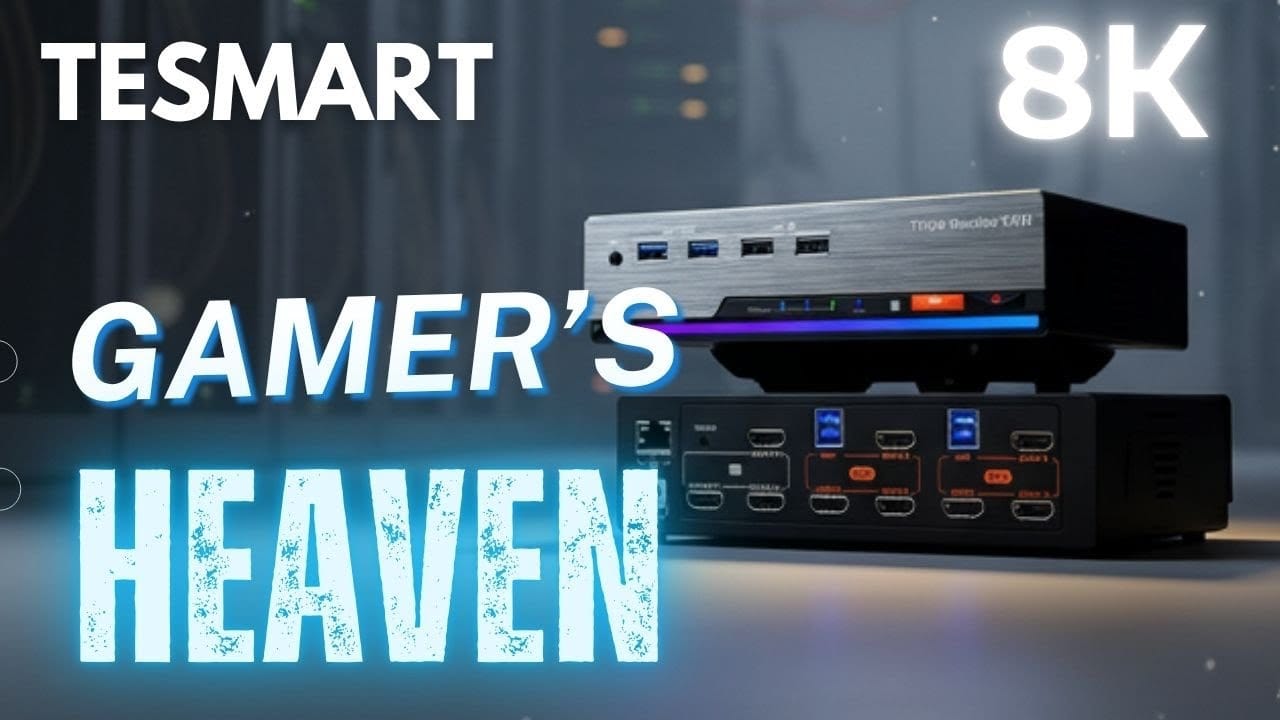 Laden Sie das Video: Ultimatives Dual-PC-Setup | TESmart 8K Drei-Monitor-KVM für Gamer