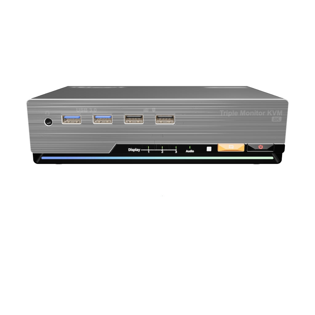 2×3 DP 1.4 KVM para 2 PC | Triple 8K60/4K144, EDID y G-Sync