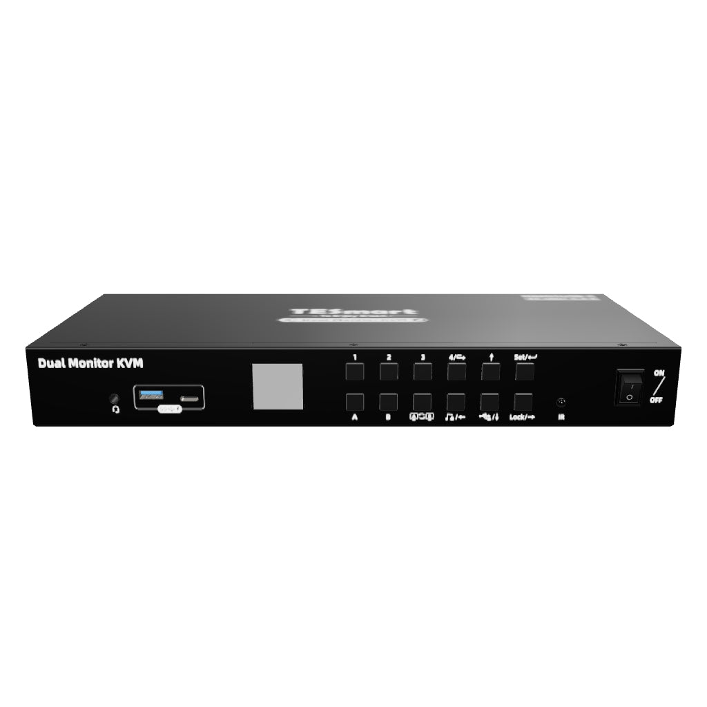 Generalüberholte Dual-Monitor-USB-C-KVM-Dockingstation-Kit - 4K60Hz, MST, EDID für 2 Laptops und 2 PCs