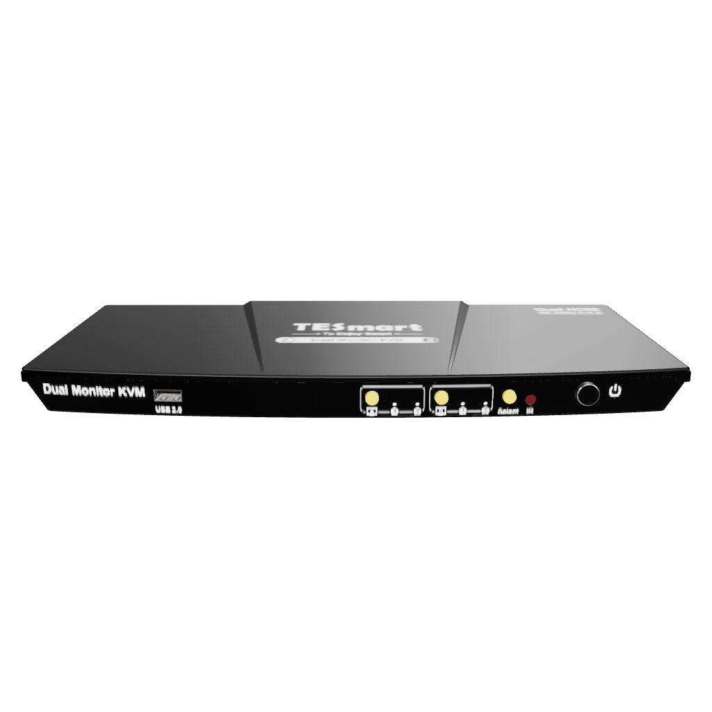 Monatóir déphoirt 2 KVM Athraigh HDMI 4K30Hz le Mol USB 2.0 &amp; Fuaime I/O